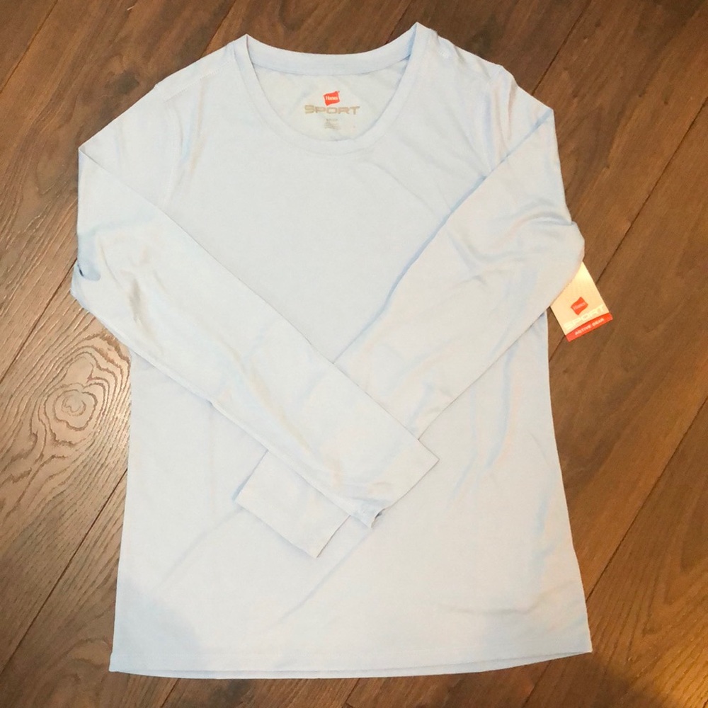 Donated!!!!!Last chance ❗️NWT Hanes Sport Long Sleeved Tee Blue - Picture 1 of 7